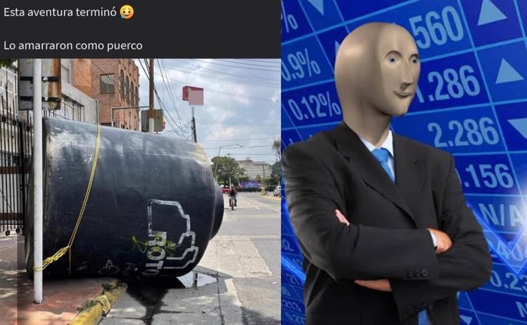 El tinaco "circulando" en sentido contrario desató una ola de memes. Foto: Twitter