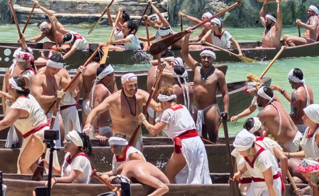 296 hombres y mujeres canoeras culminan con alegría la Travesía Sagrada Maya en Quintana Roo (17/05/2025). Foto: Adriana Varillas / EL UNIVERSAL
