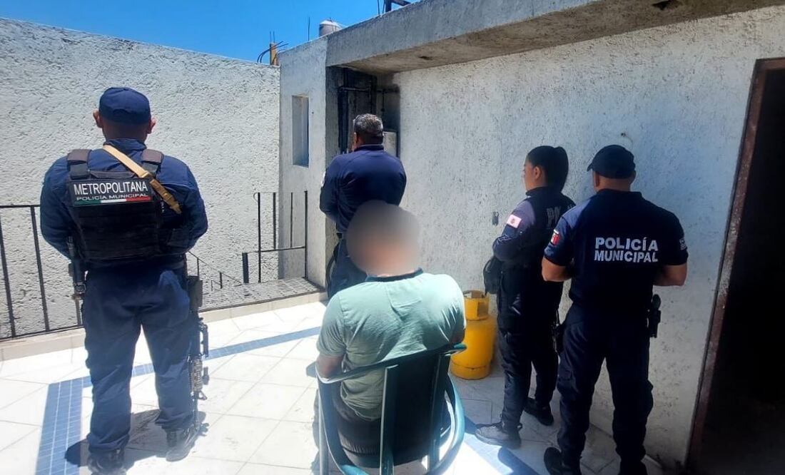 Tras la intervención, los uniformados pusieron bajo resguardo a Benito “N”, de 48 años de edad, y Yesegay Arturo “N”, de 39 años. Foto: Especial.