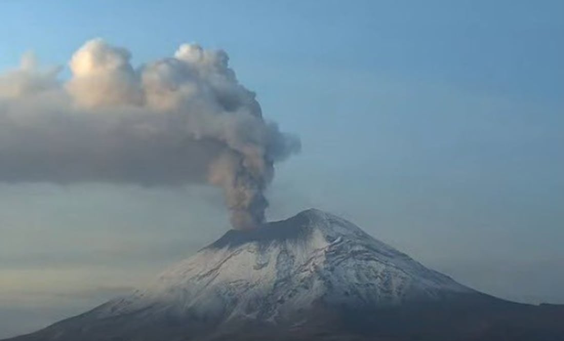 Actividad del Volcán Popocatépetl este 22 de mayo. Foto: Webcamsdemexico