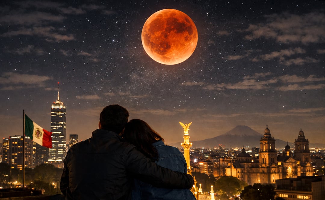 Eclipse Lunar 2026: ¿cuándo ver la Luna de sangre en México?; conoce la fecha exacta. Foto: Imagen generada con IA