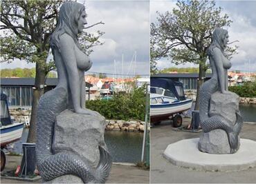Una enorme estatua de La Sirenita causa polémica en Dinamarca por “pornográfica”