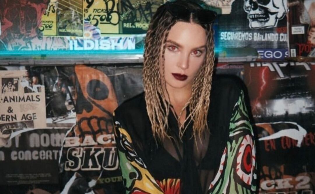 Belinda elevó su peinado con trenzas al frente añadiéndoles un toque brillante. Foto: Instagram @belindapop