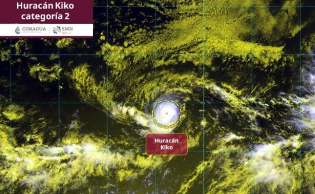 Imagen del centro del huracán Kiko (02/09/2025). Foto: Captura de pantalla