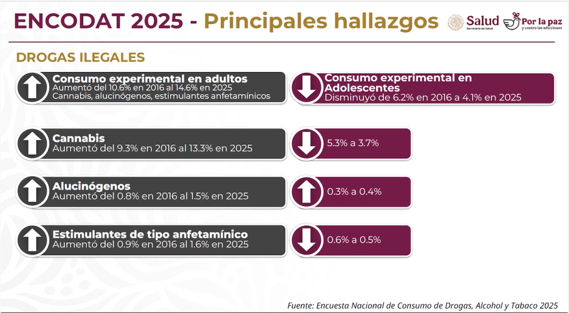 Encuesta Nacional de Consumo de Drogas, Alcohol y Tabaco 2025. Foto: Especial