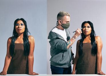 Yalitza Aparicio posa con vestido de pedrería para revista de caballeros
