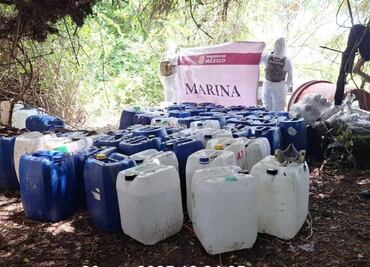 Semar asegura material de elaboración de drogas en San Blas, Nayarit; incauta 334 litros de precursores químicos