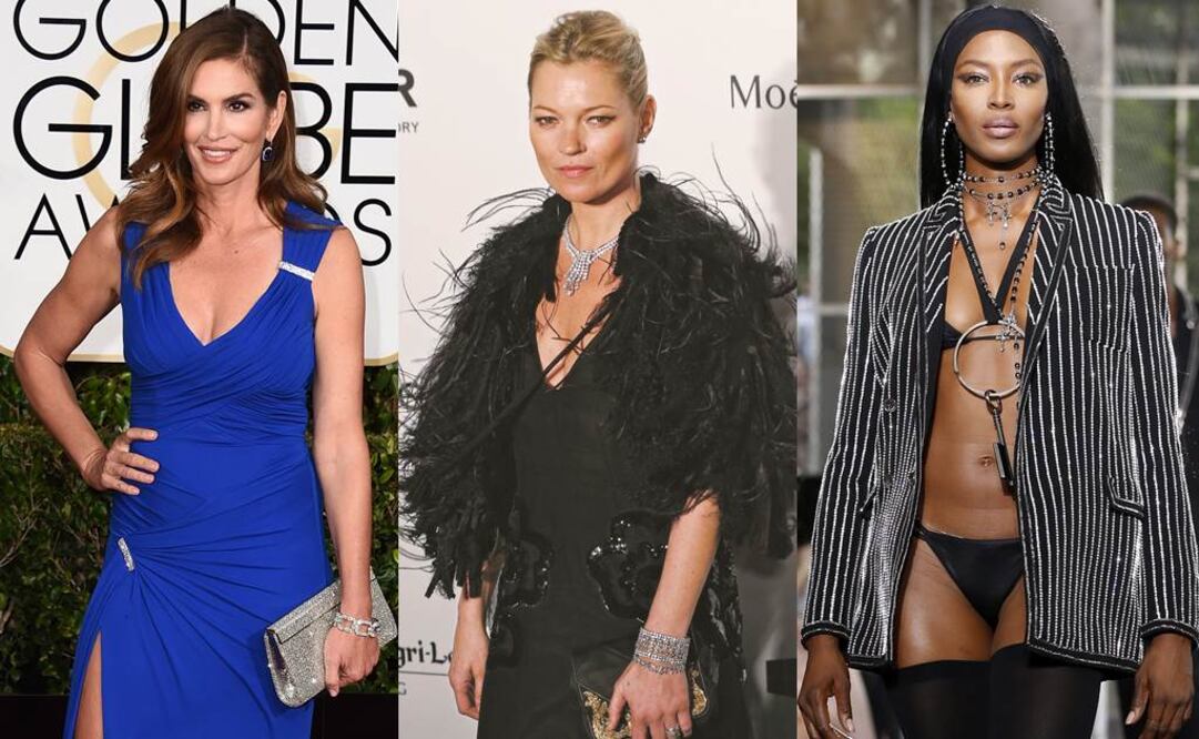 Cindy Crawford, Naomi Campbell y Kate Moss fueron mujeres que dejaron huella. FOTOS: Archivo