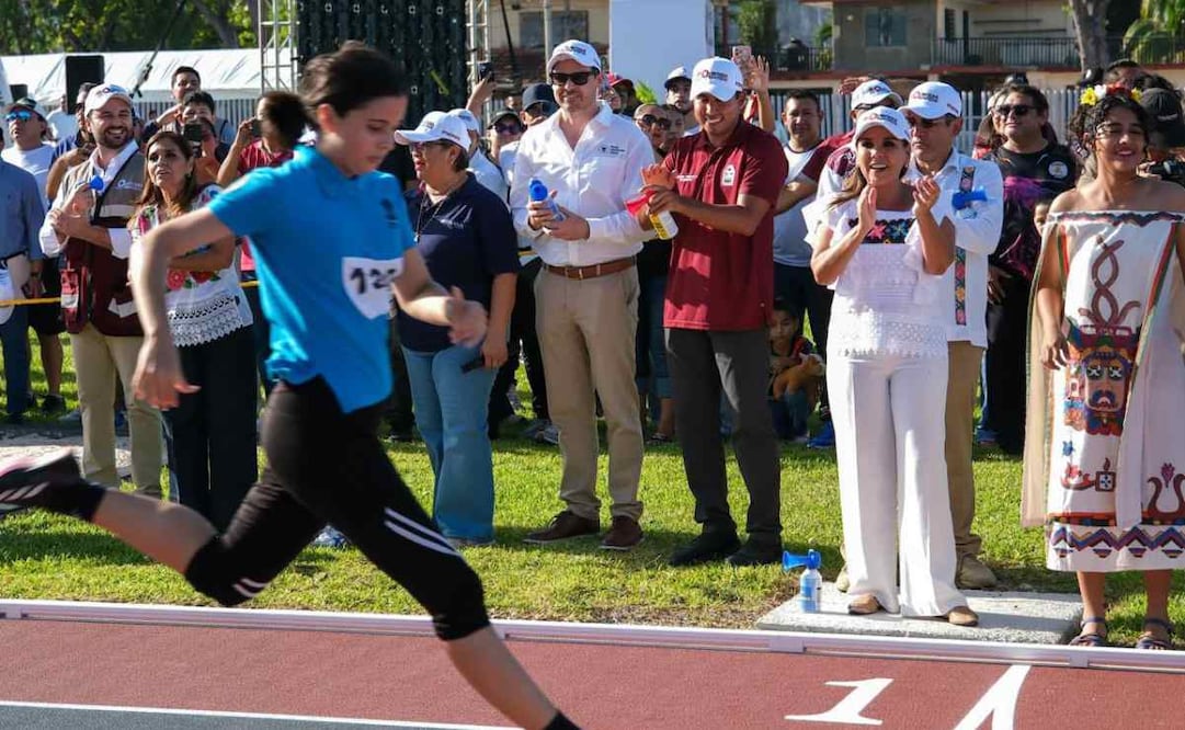 Mara Lezama inaugura la primera pista de atletismo certificada (20/07/2026). Foto: Especial