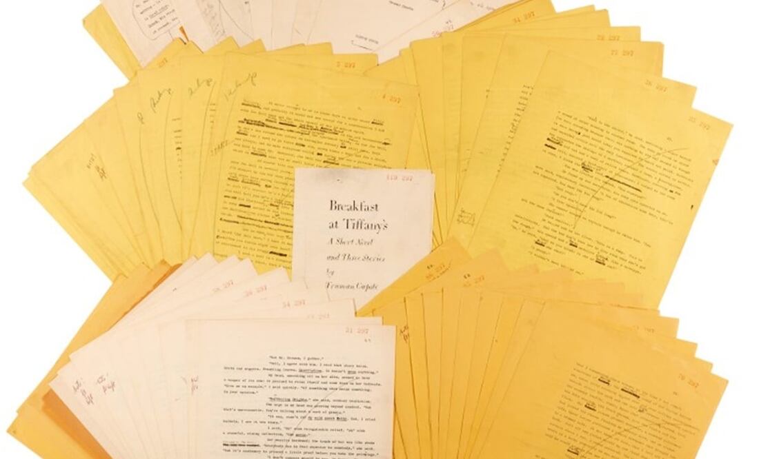 En la imgaen, la versión final mecanografiada de la novela "Breakfast at Tiffany's". Foto: Sotheby's