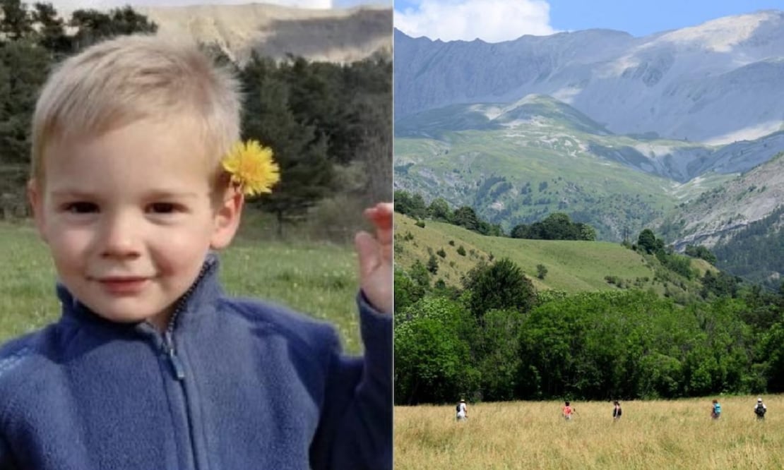 Emile, de dos años, desapareció en un pequeño pueblo en los Alpes, adonde fue a visitar a sus abuelitos. FOTO: ESPECIAL