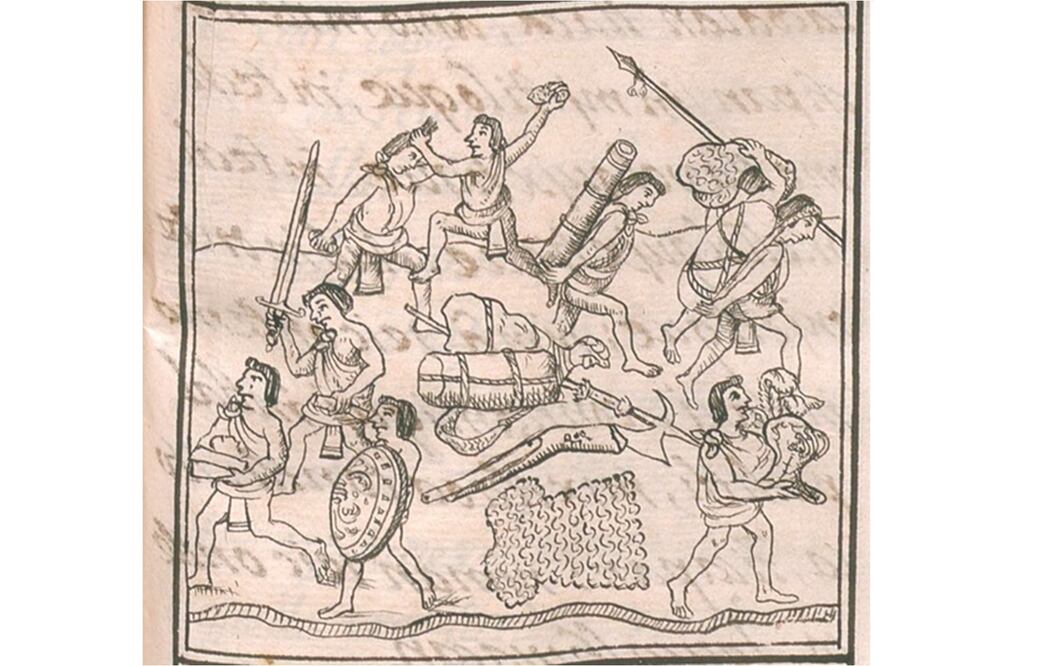 La Noche Triste, que tuvo lugar el 30 de junio de 1520, fue representada en el Códice Florentino. IMÁGENES: TOMADAS DEL “CÓDICE FLORENTINO”, DE LA BIBLIOTECA DIGITAL MUNDIAL 