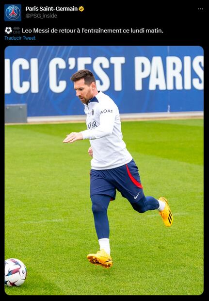 Lionel Messi volvió a entrenar con el PSG