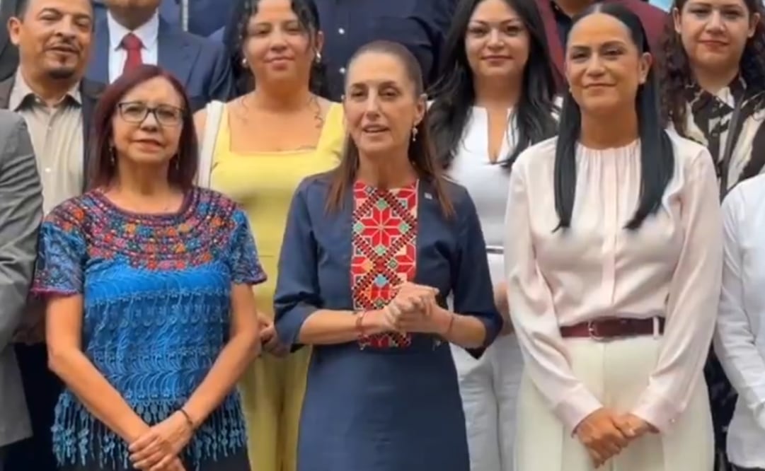 Leticia Ramírez, Claudia Sheinbaum y Ariadna Montiel. Foto: Captura de pantalla