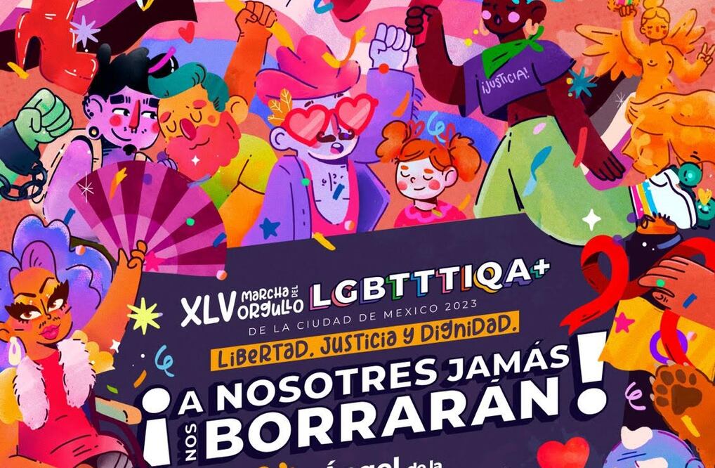 Cartel ganador para la marcha LGBT+ 2023 de CDMX. Foto: Especial