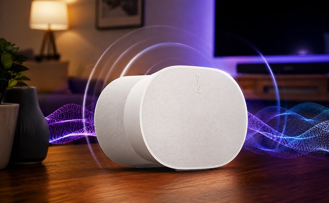 La Sonos Era 300 reúne sonido espacial, compatibilidad con Dolby Atmos, conectividad inalámbrica y posibilidades de expansión dentro del ecosistema Sonos. Foto: IA