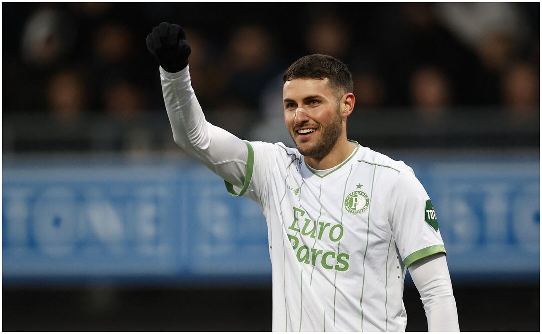 Santiago Giménez festejando un gol con el Feyenoord / FOTO: AFP