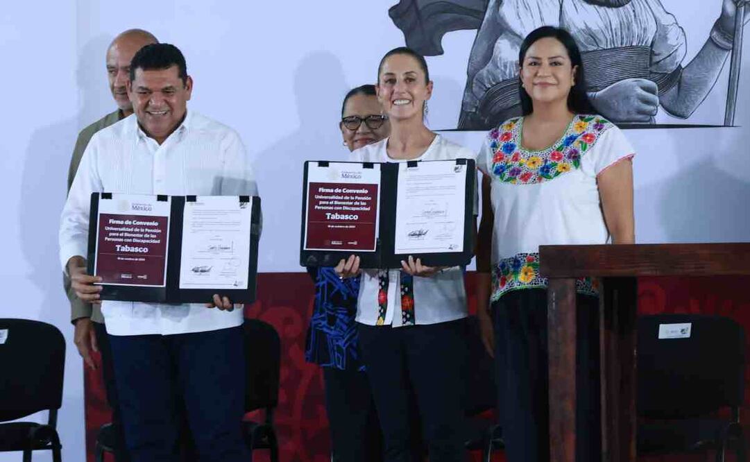 Evento Pensión mujeres bienestar y firma del convenio pensión universal personas con discapacidad encabezado por la Presidenta, Claudia Sheinbaum Pardo. Foto: Fernanda Rojas/ EL UNIVERSAL