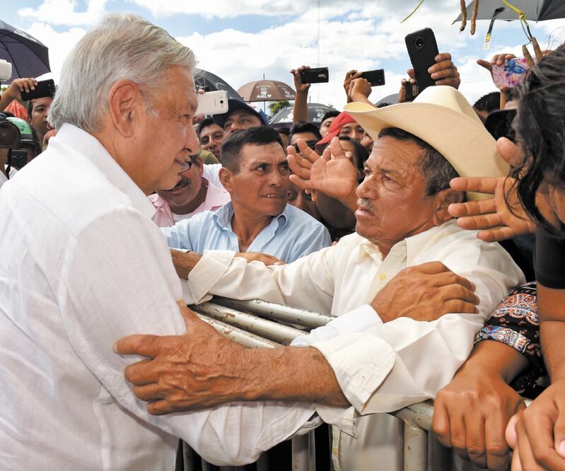 El Presidente se reunió ayer con pueblos ch’ol, tsotsil, tseltal y población indígena migrante de Yucatán. Foto/PRESIDENCIA