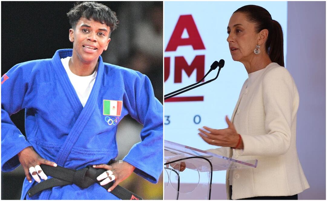 Prisca Awiti y Claudia Sheinbaum. Foto: EFE - Diego Simón Sánchez / EL UNIVERSAL
