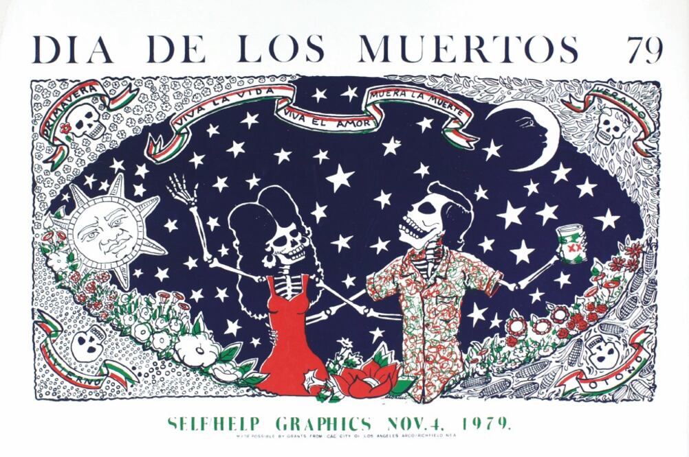 Obra del artista Alfredo de Batuc, Día de los Muertos, 1979. (CORTESÍA PACIFIC STANDARD TIME: LA/LA)