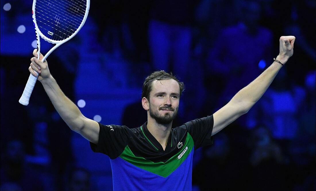 Daniil Medvedev festejando su triunfo en las ATP Finals / Foto: AFP