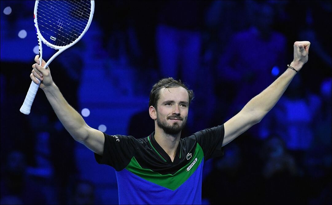 Daniil Medvedev festejando su triunfo en las ATP Finals / Foto: AFP