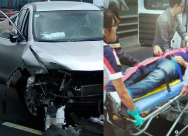 Provoca accidente en segundo piso del Periférico y salta para huir; se fractura cráneo