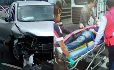 Provoca accidente en segundo piso del Periférico y salta para huir; se fractura cráneo