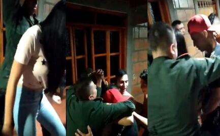Graban a policías en "perreo" y sin sana distancia en fiesta de Colombia