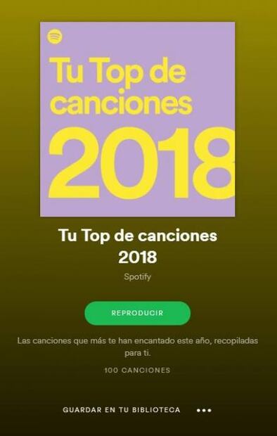 Spotify crea playlist con tus canciones más escuchadas del 2018