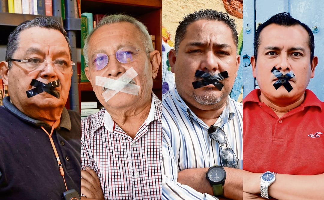 Los periodistas de Campeche Enrique Pastor, Jorge González y Arturo Martínez, y el expolicía Abraham Arturo Martínez han sido víctimas de acoso por parte del gobierno de Layda Sansores. Fotos: Valente Rosas / EL UNIVERSAL