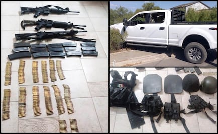 Aseguran armas, cargadores y equipo táctico en Nuevo Laredo