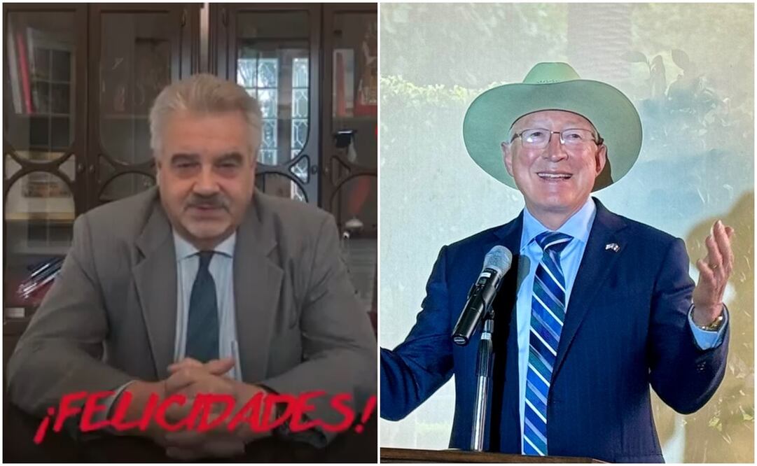 Embajadores Ken Salazar y Nicolay Sofinskiy felicitan a México por el 214 aniversario de su independencia. Foto: Embajadas de EU y Rusia en México