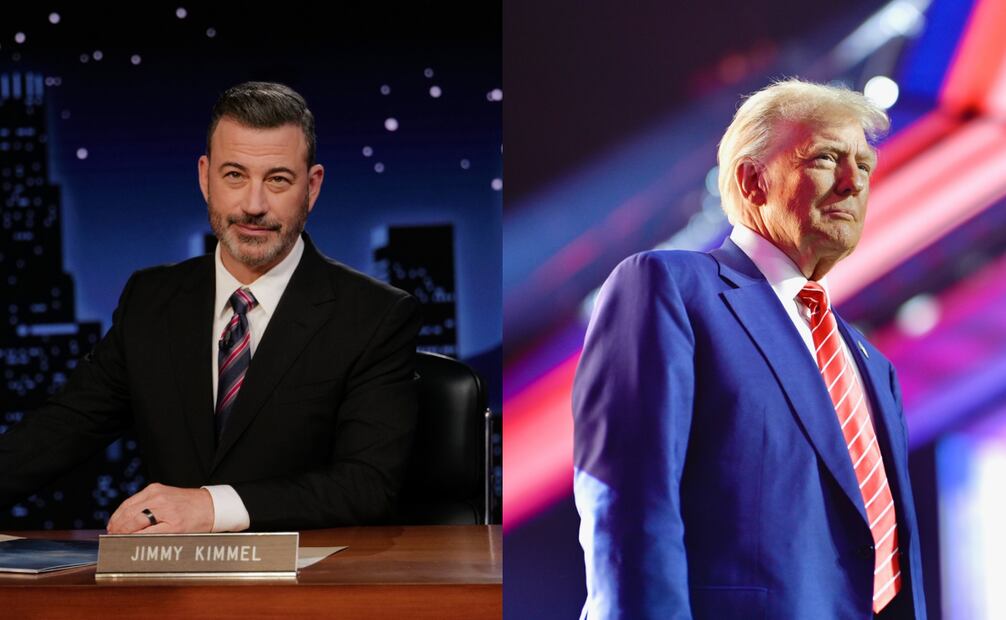 Jimmy Kimmel y Donald Trump. Fotos: Randy Holmes / AP y Facebook @DonaldTrump