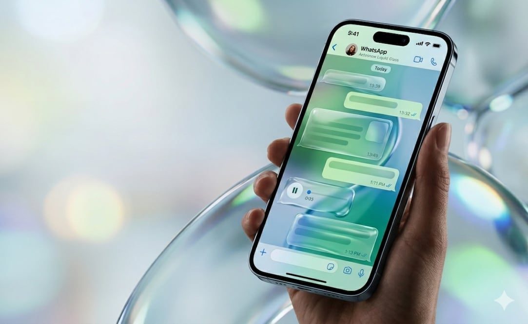 Paso a paso: cómo obtener WhatsApp Liquid Glass para iPhone. Imagen creada con IA