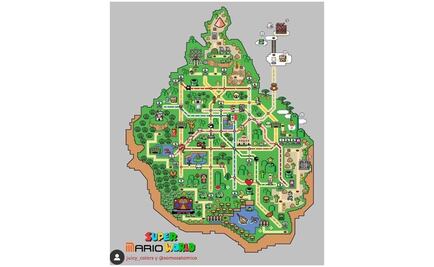 Crean mapa del Metro de la CDMX al estilo Super Mario World 
