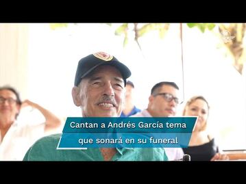 Andrés García reaparece en fiesta sorpresa; Germán Lizárraga toca canción que sonará en su funeral