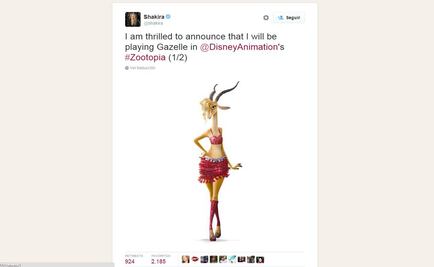 Shakira joins voice cast of Disney's "Zootopia"