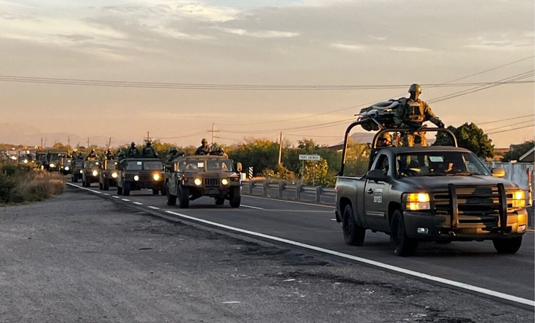 Elementos del Ejército y de la Guardia Nacional continúan con patrullajes y recorridos en la zona rural y urbana de Culiacán para dar con el paradero del resto de las personas "levantadas" el viernes en distintos puntos. Foto: especial