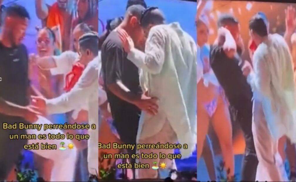 Bad Bunny perrea con un fan durante un concierto y fanáticos enloquecen 