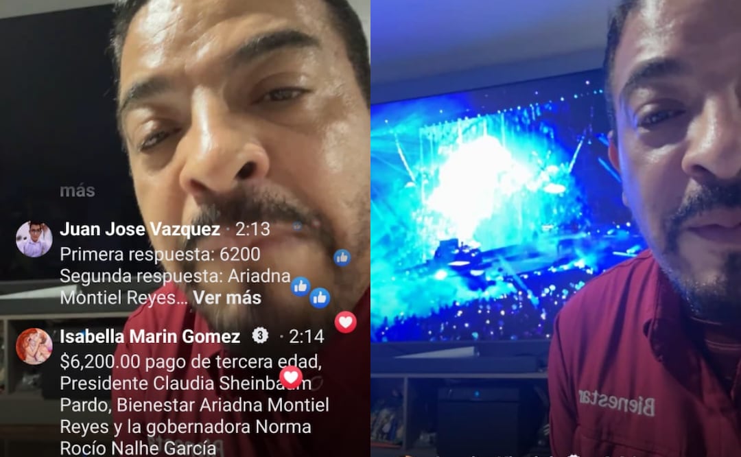 Juan Javier Gómez Cazarín, delegado del bienestar en Veracruz es criticado por rifar boletos para el concierto de Shakira (28/03/2025). Foto: Captura de video