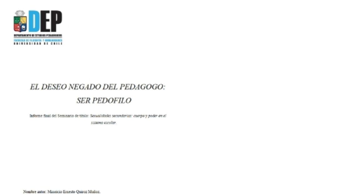 “Dedicada a los niños de deseo inquieto: Indignación en Chile por la aprobación de dos tesis a favor de la pedofilia