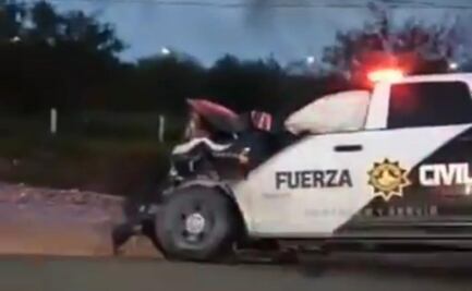 Enfrentamiento entre policías y criminales deja 3 muertos y 4 lesionados en Nuevo León; una patrulla fue incendiada