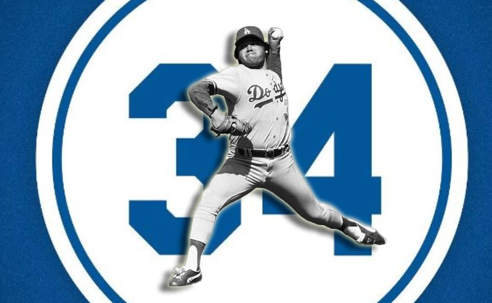 El número '34' de Fernando Valenzuela fue retirado en 2023. Foto: Especial