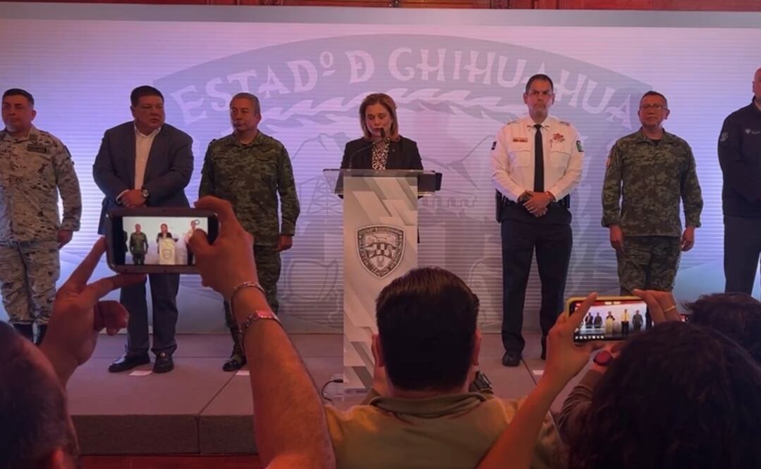 La gobernadora María Eugenia Campos destacó que se llevan 34 detenciones de personas que formaban parte de la banda que dirigía "El Chueco". Foto: Especial