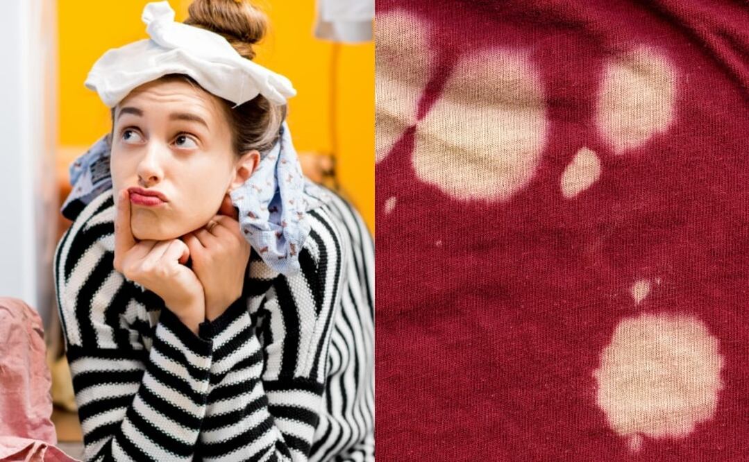 Cuando la ropa tiene contacto con el cloro se forman unas desagradables manchas blancas. Foto: Istockphoto