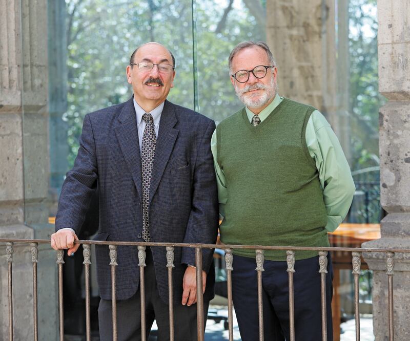 Venustiano Carranza Peniche y Salvador Rueda Smithers, director del Museo Nacional de Historia Castillo de Chapultepec. Foto: BERENICE FREGOSO. EL UNIVERSAL