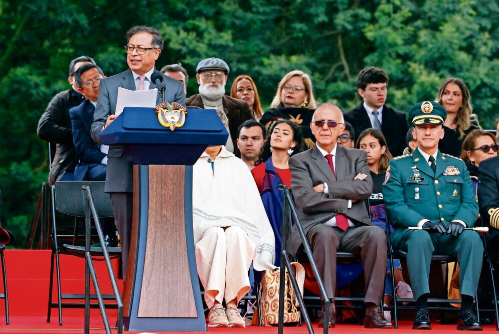 El presidente Gustavo Petro, ayer en la conmemoración del aniversario de la Batalla de Boyacá. Foto: Mauricio Dueñas Castañeda / EFE