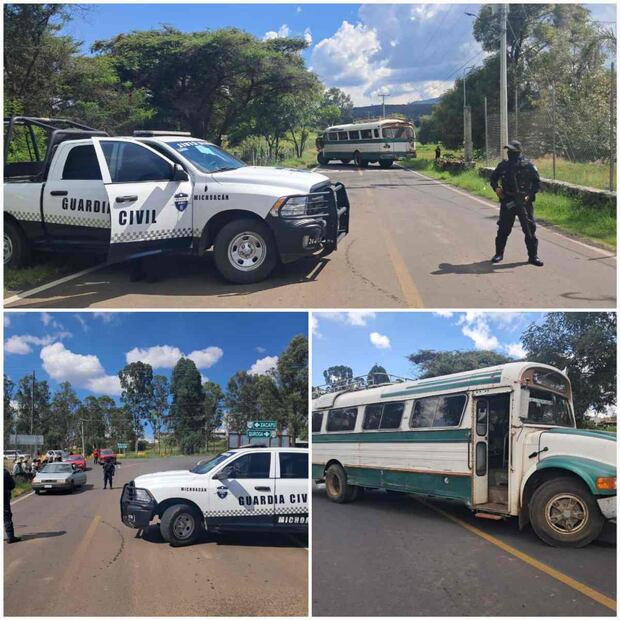 Cártel Michoacán Nueva Generación provoca enfrentamientos, bloqueos carreteros y quema de vehículos en Michoacán (22/09/2025). Foto: Especial